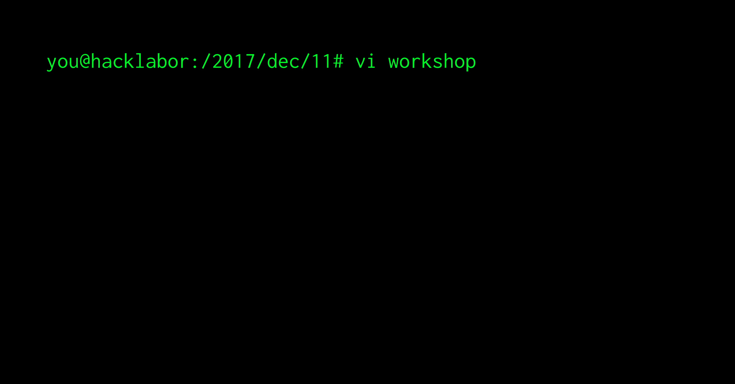 vi Workshop